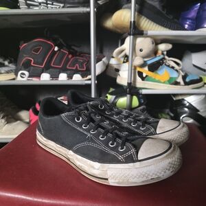 🔥 Converse Size 10 Men's Black Low-Top Canvas Sneakers